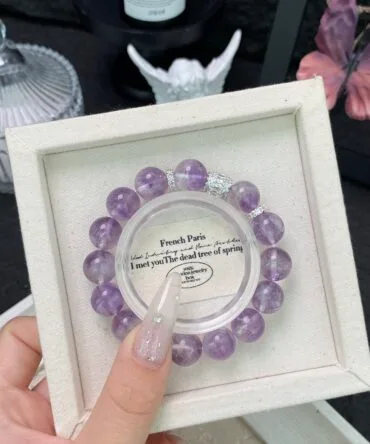 Amethyst Rutilated Quartz Bracelet