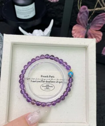 Amethyst lotus flower Bracelet